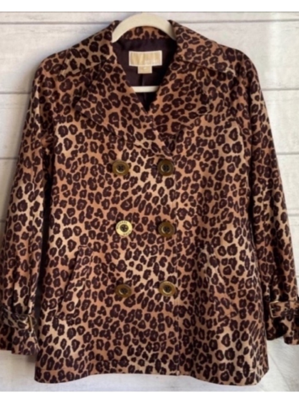Michael Kors Leopards print Trench Coat
